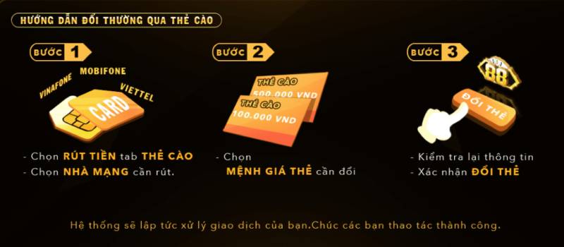 Hướng Dẫn Rút Tiền Tại Go88 Về Ngay Chỉ 1 Phút 7 Rút Tiền Bằng Thẻ Cào